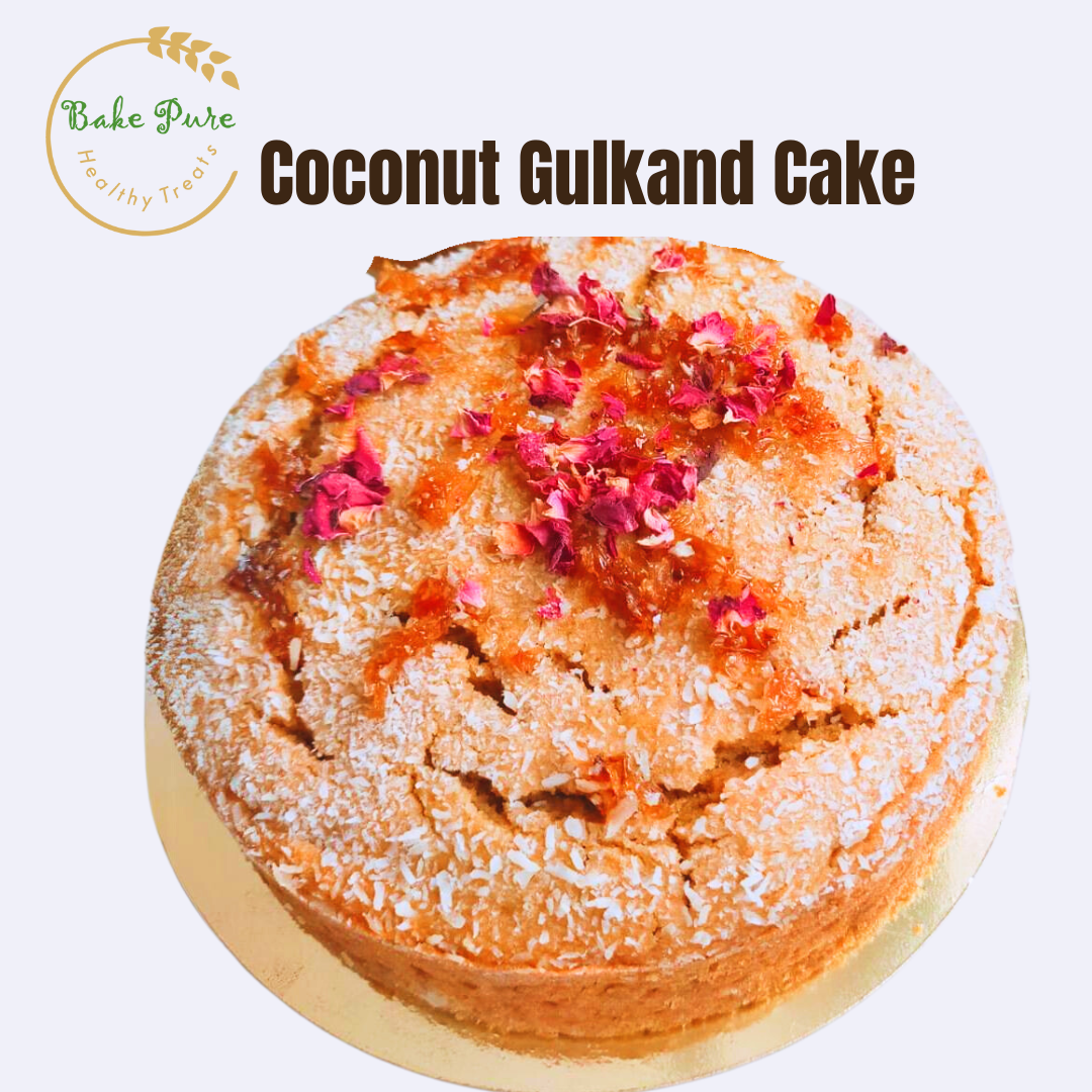 Coconut Gulkand Sponge Cake