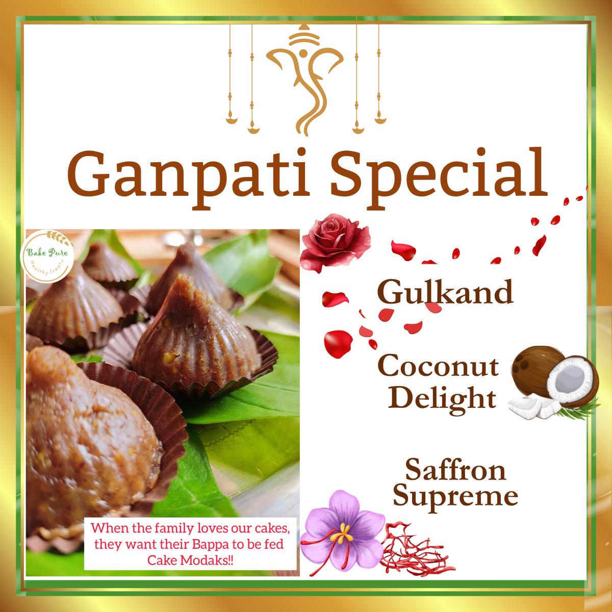 Celebrate Ganpati Festival with Special Coconut Gulkand Saffron Modak
