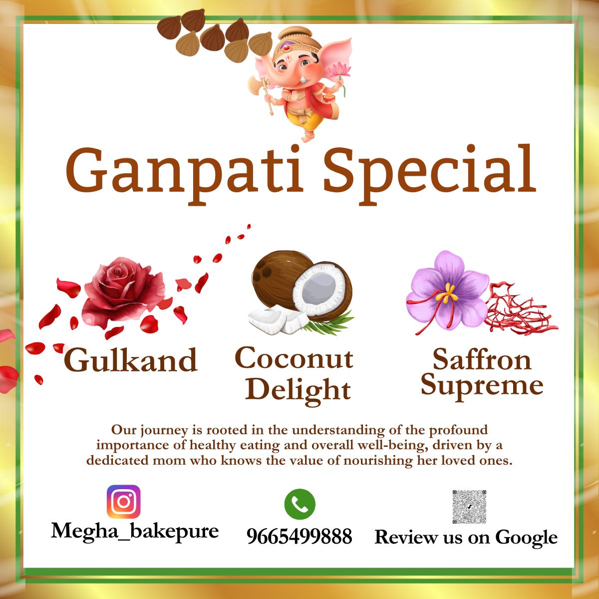 Celebrate Ganpati Festival with Special Coconut Gulkand Saffron Modak