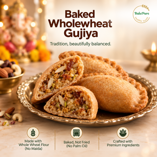 Baked Whole-Wheat Gujjiya - BakePure Ganpati Special
