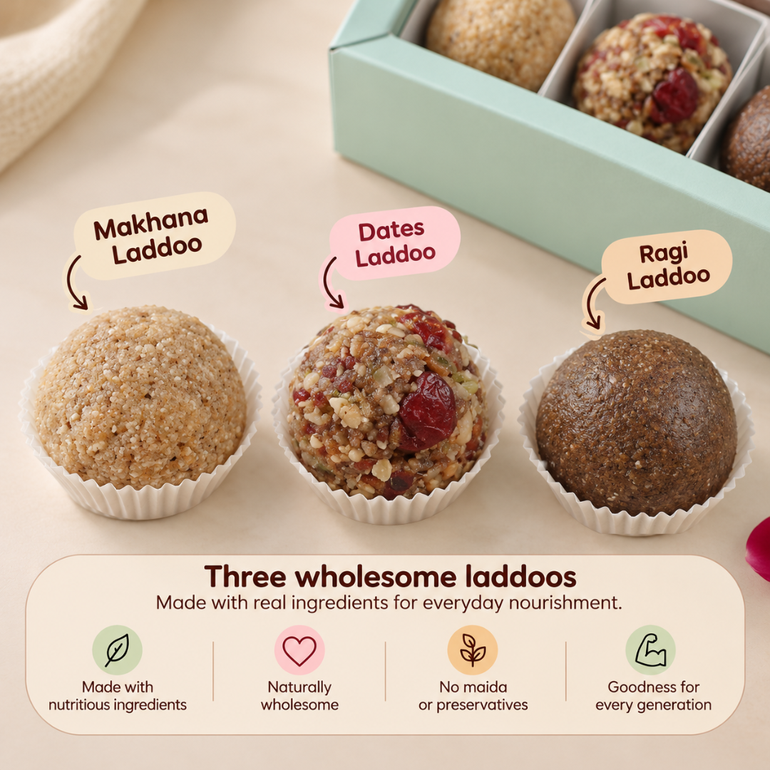 Makhana, Dates and Ragi Ladoos - BakePure Diwali