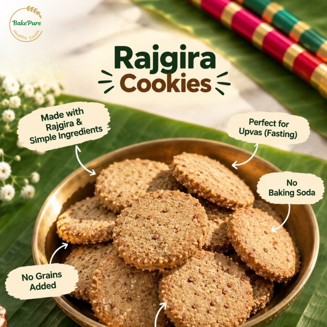 Rajgira Cookies for upvas: no grains, no baking soda - BakePure Upvas